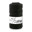 Плетеная нить для макраме ColiNea 100% хлопок, 3мм 100м, черная