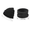 2 ks zimná čiapka šatka sada Unisex zateplené čiapky na lebku čierna Obsah súpravy čiapka