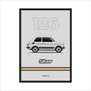 Настенная картина Fiat 126p СЕРЕБРЯНЫЙ четверняк