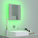 vidaXL Kúpeľňová skrinka so zrkadlom a LED, sivá betónová, 40x12x45 cm Hĺbka nábytku 12 cm