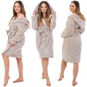 ХАЛАТ ЖЕНСКИЙ ПЛЮШЕВЫЙ ПОДАРОЧНЫЙ ПУШИСТЫЙ БЕЖЕВЫЙ S/M