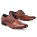 МУЖСКИЕ ФОРМАЛЬНЫЕ ТУФЛИ КОЖАНЫЕ 052 КОРИЧНЕВЫЕ R 41