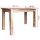 Kuchynský stôl VidaXL obdĺžnikový akácia 120 x 60 x 77 cm Hĺbka nábytku 120 cm