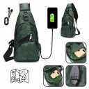 СУМКА НА ПЛЕЧО, СУМКА НА ГРУДЬ С ПОРТОМ USB ПУТЕШЕСТВИЯ ЛЕГКИЙ