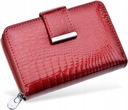 Лакированный женский кожаный кошелек, вместительный кошелек для монет с RFID-меткой, кожа, красный
