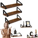 ELEGANT Набор из 3 настенных полок в деревенском стиле цвета Состаренный Дуб