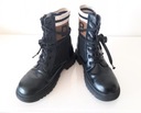 buty trzewiki trapery CCC DeeZee 35 dziewczęce czarne ściągacz napis Kolor czarny