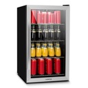 MAŁA LODÓWKA MINI CHŁODZIARKA MINIBAR KLARSTEIN LED 85CM 124L CZARNA INOX