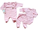 Комплект-раскладушка для новорожденного, розовые полоски.