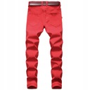 Džínsové nohavice Červené roztrhané džínsy Dominujúca farba červená