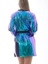 Dámske ležérne voľné holografické šaty s výstrihom do O, dlhé S Ďalšia farba bezfarebný