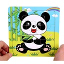 DREVENÉ PUZZLE 9 DIELIKOV VZDELÁVACIA SKLADAČKA EKO PANDA