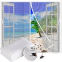 БОЛЬШАЯ МОСКИТНАЯ СЕТКА, ЗАЩИТНАЯ СЕТКА ДЛЯ ОКОН, НА ВЕЛКРО, КОМАРЫ, МУХИ, 130x150см