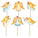 Toppery na Chrzest Kolekcja Anioły - 6szt