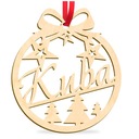 BOMBKA DREWNIANA Z IMIENIEM PERSONALIZOWANA NA PREZENT CHOINKĘ ŚWIĘTA