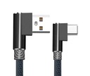 НЕЙЛОНОВЫЙ ЗАРЯДНЫЙ КАБЕЛЬ BRIDED USB-C USB TYPE C УГЛОВОЙ QC 1M