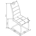 Krzesło Metalowe na Płozach K211 Białe EkoSkóra do Jadalni Kuchni Glamour Wysokość mebla 97 cm