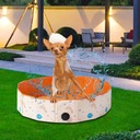 Skladací bazén pre psov Odolný bazén pre psov z PVC, detská vanička 80 cm x 20 cm oranžová Výška 5 cm