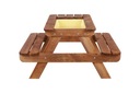 Деревянный стол для пикника с контейнером для песка, детский стол со скамейкой.
