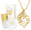 Золотая цепочка 925 пробы с медальоном в форме сердца, ожерелье для причастия матери с гравировкой