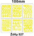 Самоклеящиеся буквы с буквами и цифрами желтого цвета 100 мм.