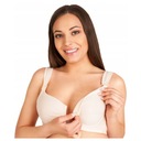 BIUSTONOSZ ROZPINANY Z PRZODU CIĄŻOWY DO KARMIENIA BEŻOWY BAWEŁNIANY 85B