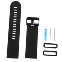 Силиконовый ремешок на запястье и застежка 25 мм черного цвета.