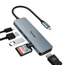 Stacja dokująca USB-C Hub adapter 6 w 1 HDMI 4 K PD 100 W czytnik kart TF