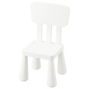 IKEA MAMMUT Detský stôl stoličky biele 2 ks Farba prednej časti biela