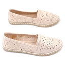 R.42 BEŻOWE ESPADRYLE DAMSKIE AŻUROWE PÓŁBUTY WSUWANE PŁASKIE LEKKIE