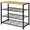 КНИЖНЫЙ ШКАФ МЕТАЛЛИЧЕСКАЯ ПОДСТАВКА ПОЛКА ДЛЯ ОБУВИ 4 УРОВНЯ С ДЕРЕВЯННОЙ ПОЛКОЙ 80 см