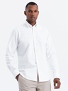 Koszula męska z tkaniny w stylu Oxford REGULAR biała V1 OM-SHOS-0114 L Marka Ombre