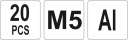 АЛЮМИНИЕВЫЕ ГАЙКИ-ЗАКЛЕПКИ M5 20 ШТ.
