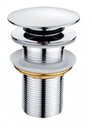 Пробка клик-клак круглая для умывальника без перелива, хром