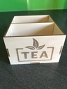 Pudełko na herbatę 2 przegródki, grawer Materiał wykonania drewno