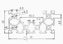 АЛЮМИНИЕВЫЙ ПРОФИЛЬ С-ПАЗ 40х80 1500мм