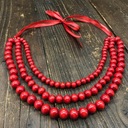 Czerwone korale do stroju krakowskiego