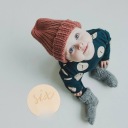 12SZT DREWNIANE MESIĘCZNE OKRĄGŁE BABY GROWTH ŻÓŁTY