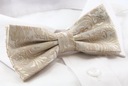 Мужской галстук-бабочка с нагрудным платком - Альти - Бледно-бежевый, восточный узор