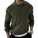 sveter v štýle Vintage s polovičným zipsom Druh bez kapucne