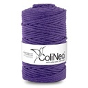 Нитка плетеная для макраме ColiNea, 100% хлопок, 5мм 100м, фиолетовая.