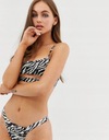 Motel abd BIKINI PRINT DOLE OD ZEBRA L Ďalšia farba biely