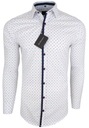Di Selentino Pánska košeľa - biela s bodkami Bavlna SLIM FIT veľ. 43 / XL Značka Di Selentino