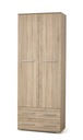 КНИЖНЫЙ ШКАФ ДВУХДВЕРНЫЙ С 2 ЯЩИКАМИ ДУБ СОНОМА 77X200