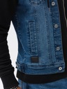 Pánska džínsová bunda katana s kapucňou modro-čierna OM-JADJ-0124 L Veľkosť L