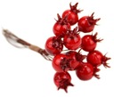 12 ИСКУССТВЕННЫХ красных плодов боярышника на проволоке, праздничные