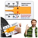 ДИАМЕТР ПРОТИВА ШИНЫ ГЛУБИНА И ВЫСОТА ПРОТЕКТОРА измеритель измерительной ленты