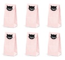 SWEET BAGS, CANDY CAT, светло-розовые, 6 шт на детские дни рождения