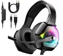 Игровые наушники для геймеров, микрофон для ПК со светодиодной подсветкой RGB