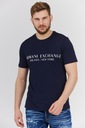 ARMANI EXCHANGE Tmavomodré pánske tričko s logom r S Odtieň námornícky modrý